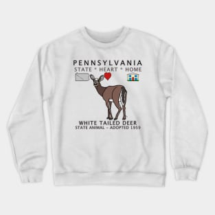 Pennsylvania - White Tailed Deer - State, Heart, Home - state symbols Crewneck Sweatshirt